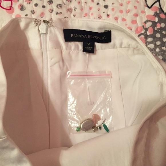 NWOT Banana Republic Pineapple Pencil Skirt 0 white beaded - Picture 4 of 7